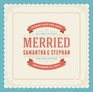 Wedding invitation card template vector vintage background N43