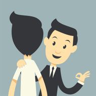 businessman help each other