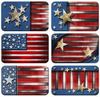 Set of USA Grunge Flags