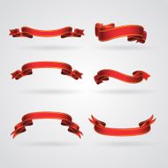 Set of red vector ribbons N2