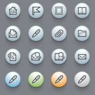 E-mail web icons with on gray background