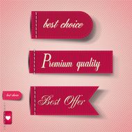 Set of Red Superior Quality and Satisfaction Guarantee Ribbons