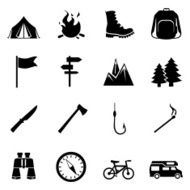 Vector Set of Hiking and Camping icons N22