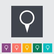 Map pointer single flat icon N13