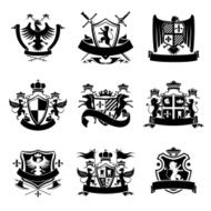 Heraldic emblems black