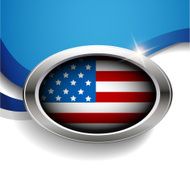 Vector - United States Flag Glossy Button N2