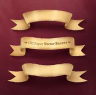 Vintage paper ribbon banner