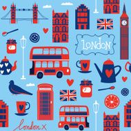 Seamless pattern with London icons