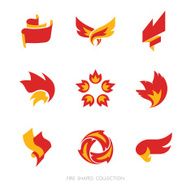 Fire signs Vector icons set
