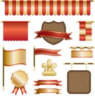 red and gold banners