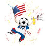 United States of America Soccer Fan with Ball Head