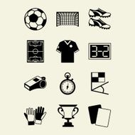 Soccer (football) icon set in flat design style N2