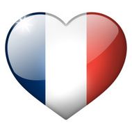 france heart button