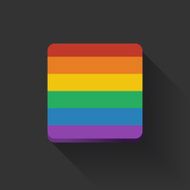 Button with rainbow flag
