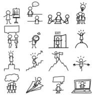 set of hand drawing business icons