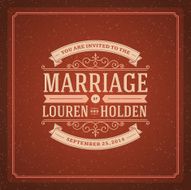 Wedding invitation card template vector vintage background N44