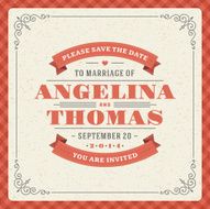 Wedding invitation card template vector vintage background N47