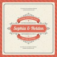 Wedding invitation card template vector vintage background N51