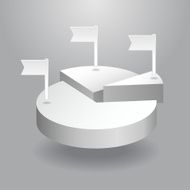Circle diagram business step options with flags