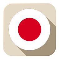 Japan Flag Button Icon Modern N2
