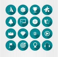 vector set of entertainment and leisure activity icons N7