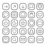 Modern thin web icons collection