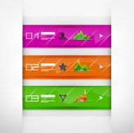 Glass infographics banners