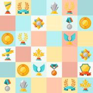 Seamless pattern with trophy and awards N5