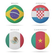 country flags on soccer ball illustration N7