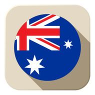 Australia Flag Button Icon Modern N2