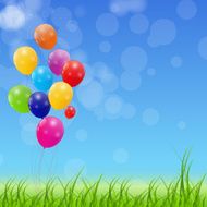 Color Glossy Balloons Background Vector Illustration N106