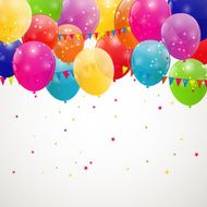 Color Glossy Balloons Background Vector Illustration N110