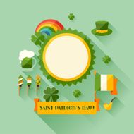 Saint Patrick&#039;s Day greeting card in flat design style N2