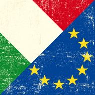 Italian and european grunge Flag
