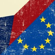 Czech republic and european grunge Flag