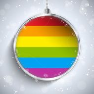 Gay Flag Merry Christmas Ball N2