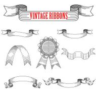 Medieval abstract ribbons set for heraldry design