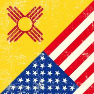 New Mexico and USA grunge Flag