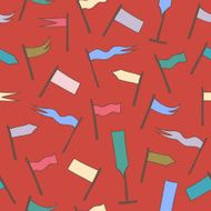 Seamless pattern with hand drawn flags