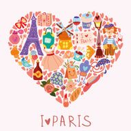 Paris love with hand drawn elements