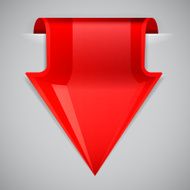 Red arrow bookmark Design element