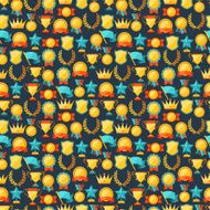 Seamless pattern with trophy and awards N6