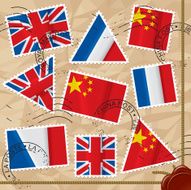 Postage stamps with flags N4