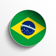 Brazil Flag Sticker Button