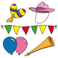 Party and carnival clip-art set