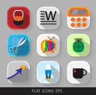 Vector modern flat icons set Eps 10