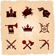 Medieval times icon set