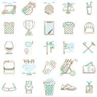 Vector collection of contour icons for golf