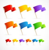 Vector Collection of different color flags