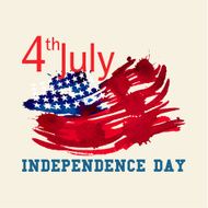 Greeting card with U S flag Independence day of United